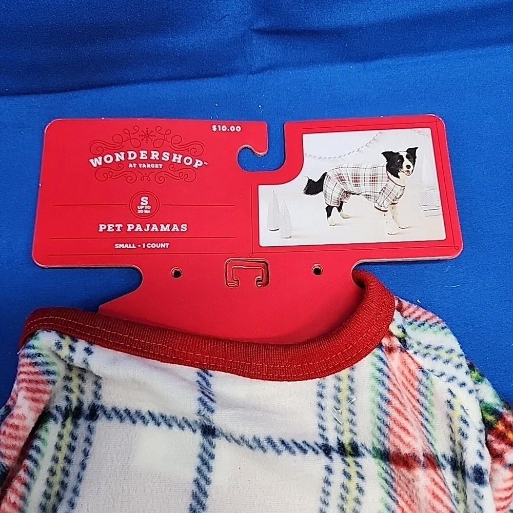 Holiday Plaid Flannel Dog or‎ Cat Family White Plaid Pajamas Size Small S
